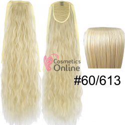 Extensie de par coada ondulata cu snur si clema 55 cm Cod MW300760613 Blond Deschis Light